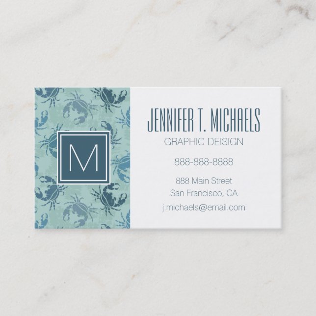 Tie Dye Pattern Of Crabs Business Card (Front)