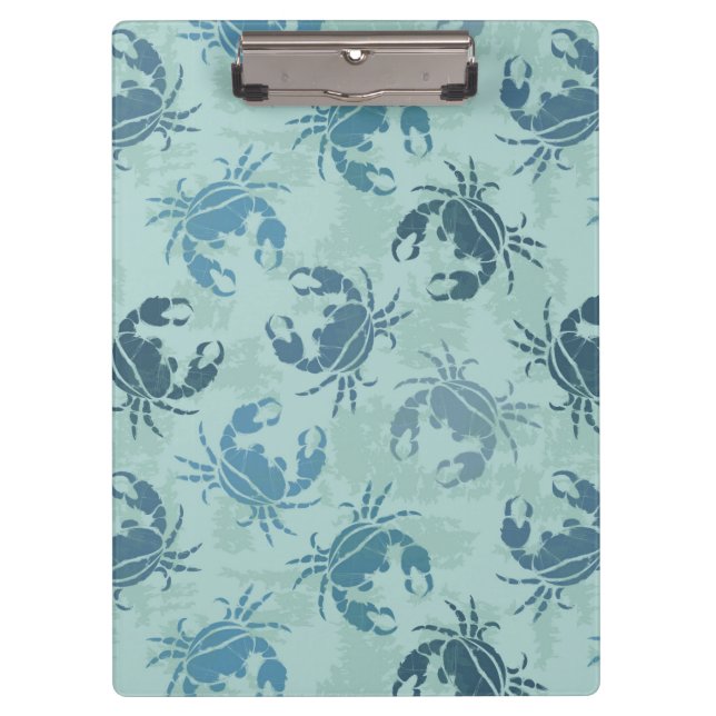 Tie Dye Pattern Of Crabs Clipboard (Front)