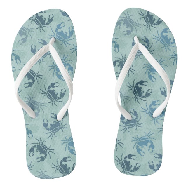 Tie Dye Pattern Of Crabs Jandals (Footbed)