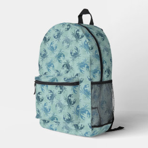 Tie Dye Pattern Of Crabs Printed Backpack