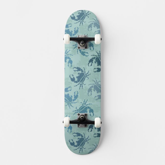 Tie Dye Pattern Of Crabs Skateboard (Front)