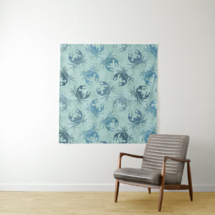 Tie Dye Pattern Of Crabs Tapestry