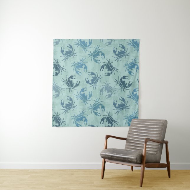 Tie Dye Pattern Of Crabs Tapestry (In Situ (Horizontal))