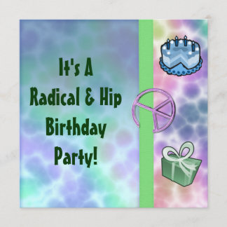Tie Dye Peace Birthday Invitation