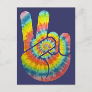 Tie Dye Peace Hand Postcard
