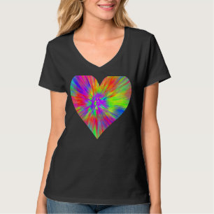 Tie Dye Peace Hear Cute Colourful Rainbow Sign T-Shirt