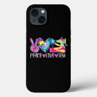 Tie Dye Peace Love Sew Funny Quilting Lover Quilte