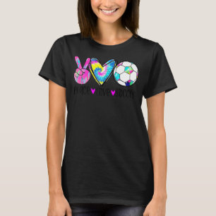 Tie Dye Peace Love Soccer Cute Design Heart Ball T-Shirt