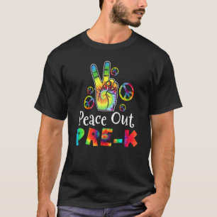 Tie Dye Peace Out Pre K Last Day Of School Summer  T-Shirt