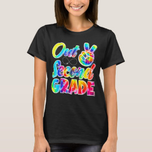 Tie Dye Peace Out Second Grade Last Day Of School T-Shirt