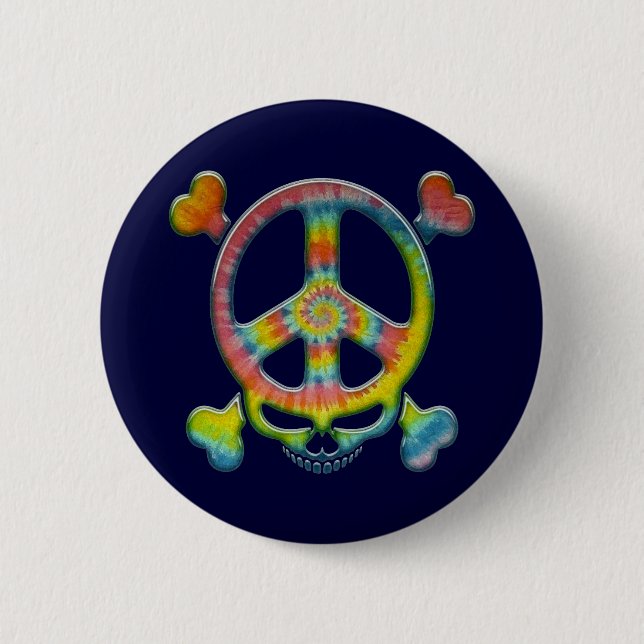 Tie-Dye Peace Pirate 6 Cm Round Badge (Front)