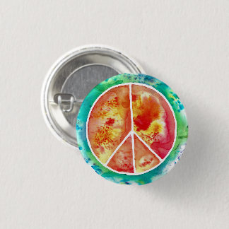 Tie Dye Peace Sign 3 Cm Round Badge