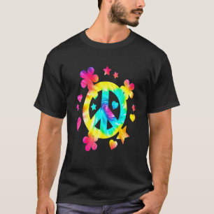 Tie Dye Peace Sign Cute Love Colourful Tye Dye Hip T-Shirt
