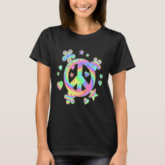 Tie-Dye Peace Sign Cute Love Colourful Tye Dye Hip T-Shirt