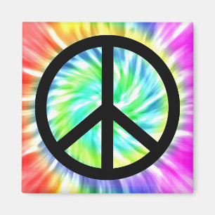 Tie Dye Peace Sign Design Magnet