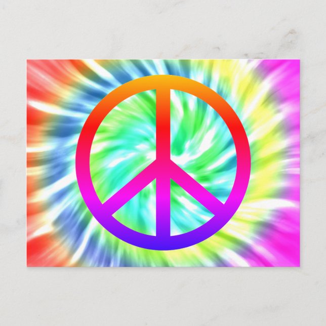 Tie Dye Peace Sign Design Postcard (Front)