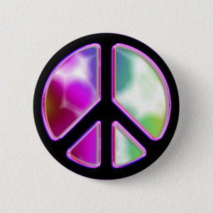 Tie Dye Peace Sign Designs 6 Cm Round Badge