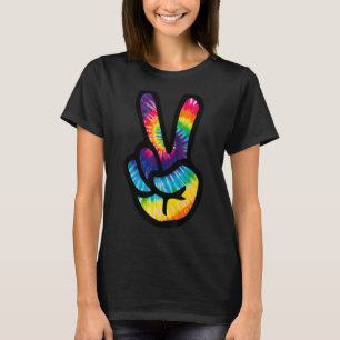 Tie Dye Peace Sign Hand  Hippies V s  4 T-Shirt