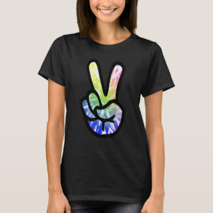 Tie Dye Peace Sign Hand  Hippies V s  5 T-Shirt