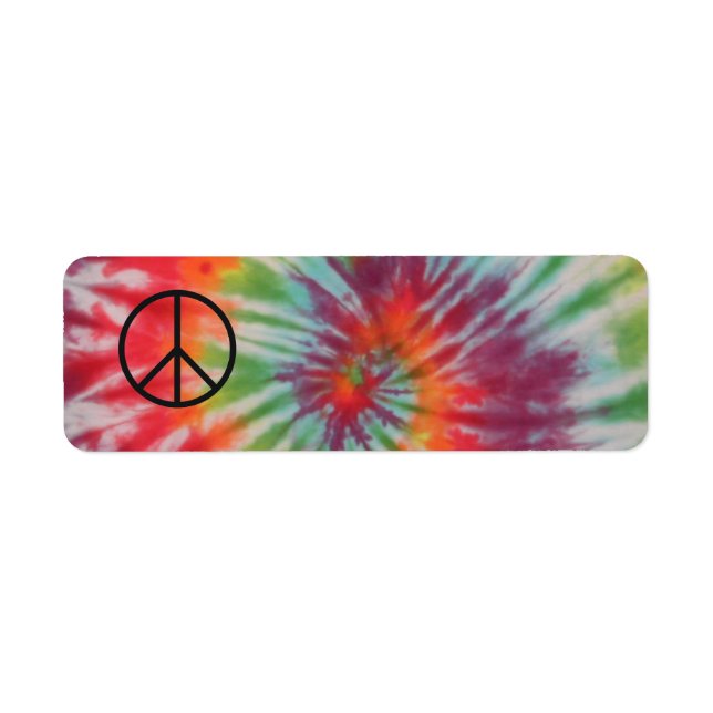 Tie Dye Peace Sign Label (Front)