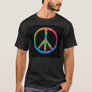 Tie dye peace sign tee