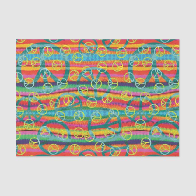 Tie Dye Peace Signs Tissue Paper (Front)