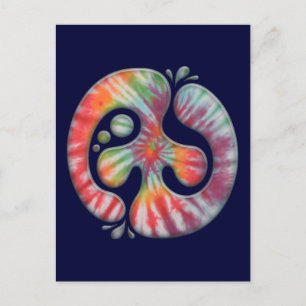 Tie-Dye Peace Spill Postcard