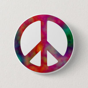 Tie Dye Peace Symbol 6 Cm Round Badge