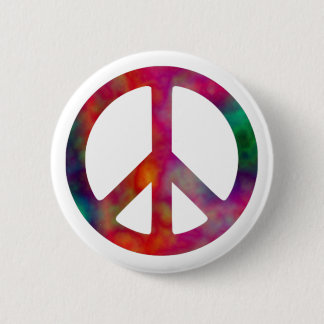 Tie Dye Peace Symbol 6 Cm Round Badge