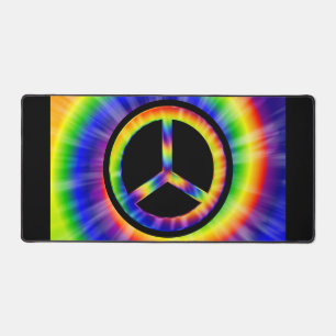 Tie Dye Peace Symbol Desk Mat