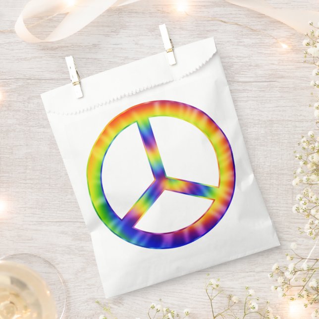 Tie Dye Peace Symbol Favour Bags (Clipped)