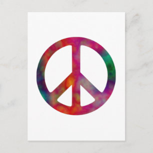 Tie Dye Peace Symbol Postcard