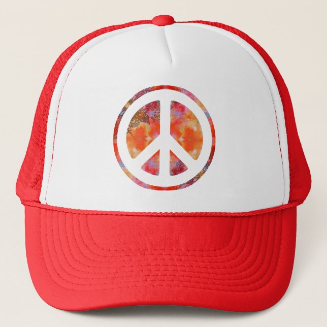 Tie Dye Peace Trucker Hat (Front)