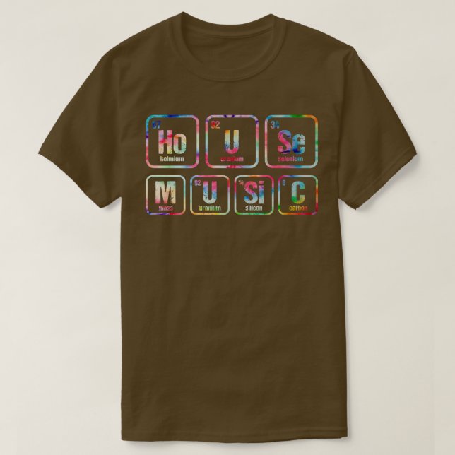 Tie Dye Periodic Table Chemical Elements House Mus T-Shirt (Design Front)