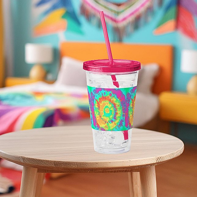 Tie dye personalised acrylic tumbler (Creator Uploaded)