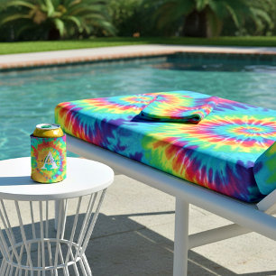 Tie dye personalised can cooler