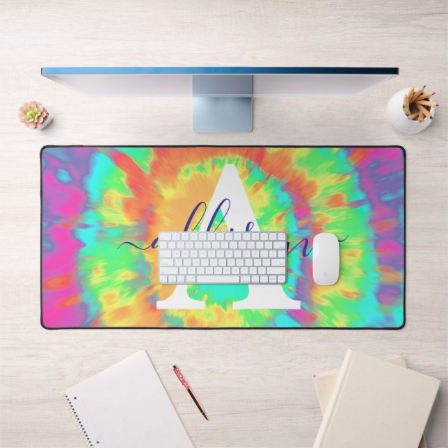 Tie dye personalised  desk mat (Office 1)