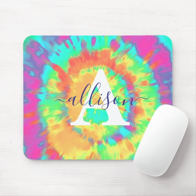 Tie dye personalised  mouse pad (With Mouse)