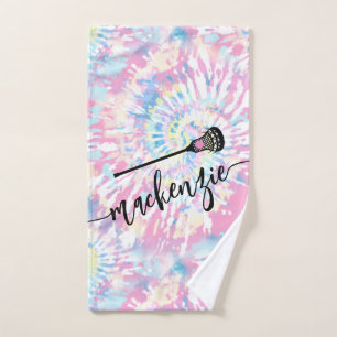 Tie Dye Personalised Name Lacrosse Hand Towel