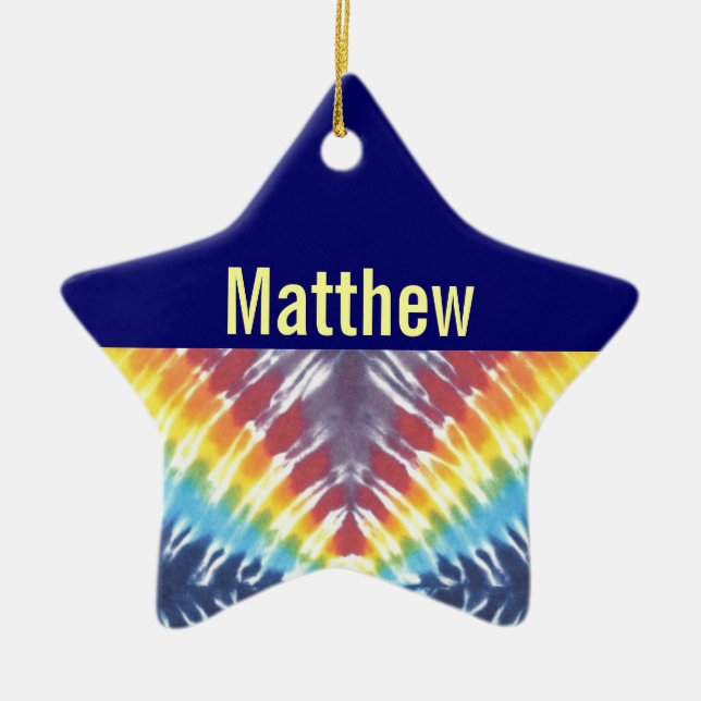 Tie Dye Personalised Ornament (Front)