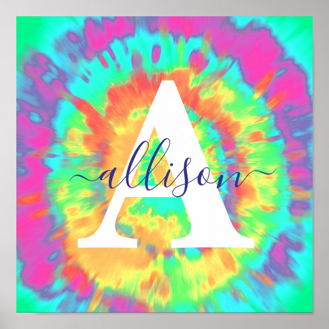 Tie dye personalised  poster (Front)