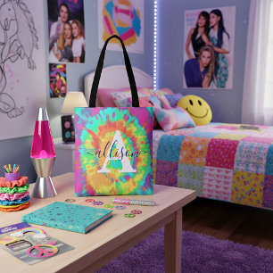 Tie dye personalised  tote bag