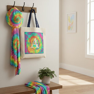 Tie dye personalised  tote bag