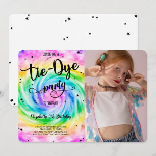 Tie Dye Photo Invitation
