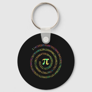 Tie Dye Pi Day 3.14 Spiral Pi Number Math Teacher Key Ring