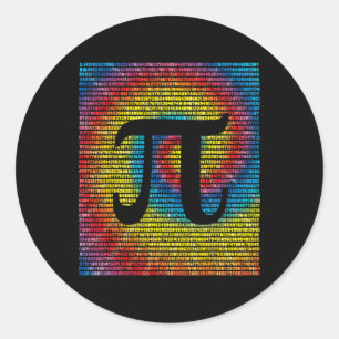 Tie Dye Pi Day Number 3.14 Rainbow Math Geek Nerd  Classic Round Sticker