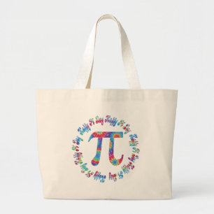 Tie Dye Pi Day Tees and Gifts Large Tote Bag