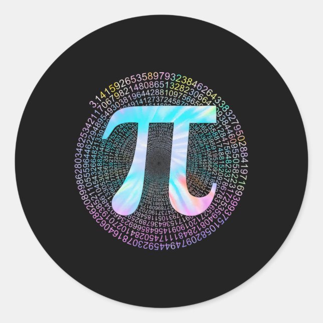 Tie Dye Pi Happy Pi Day  Classic Round Sticker (Front)