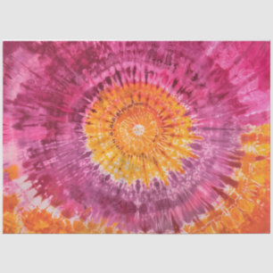 Tie-Dye Pink and Orange Swirl Decoupage Tissue Paper