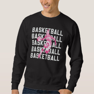 Tie Dye Pink Basketball Girl u2013 Teen Girl Baske Sweatshirt